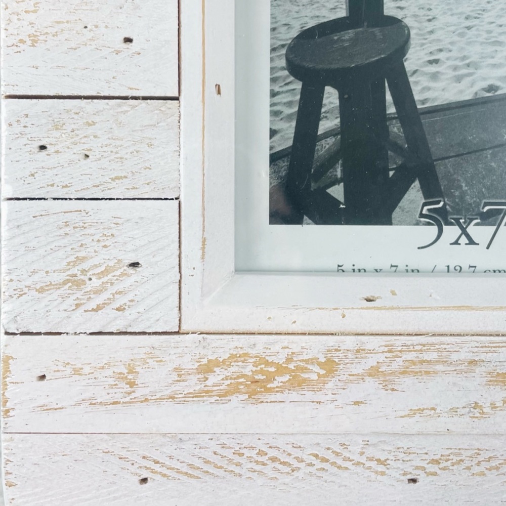 (NWT) AARON BROTHERS • White High Tide 5x7 Wooden Photo Frame - Picture 9 of 13